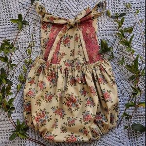 Handmade Floral & Lace Baby Romper
